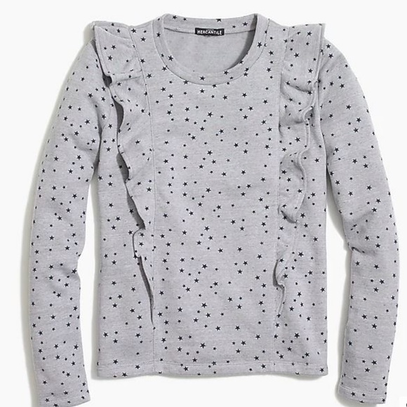J. Crew Factory Tops - NWT J. Crew Factory Star Ruffle-Trim Pullover (XS)